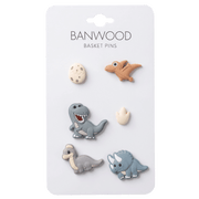 Basket Pins Dinosaurs - set van 6 - Fietsaccessoires Banwood - In den Olifant