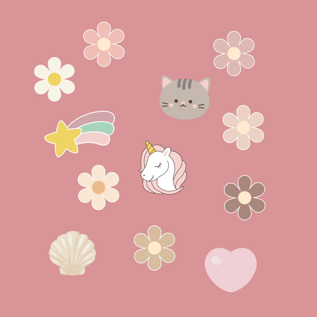 Basket Pins Flowers - set van 6 - Fietsaccessoires Banwood - In den Olifant