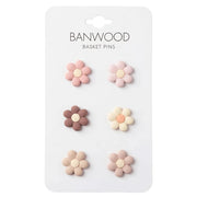Basket Pins Flowers - set van 6 - Fietsaccessoires Banwood - In den Olifant