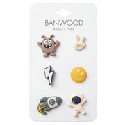 Baslet Pins Space - set van 6 - Fietsaccessoires Banwood - In den Olifant