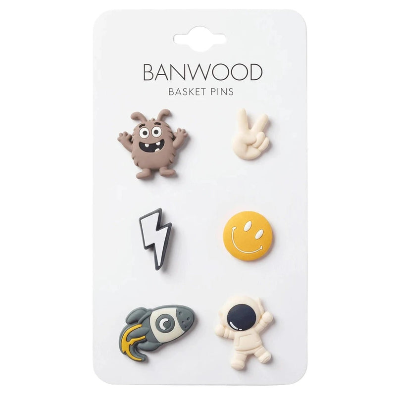 Baslet Pins Space - set van 6 - Fietsaccessoires Banwood - In den Olifant