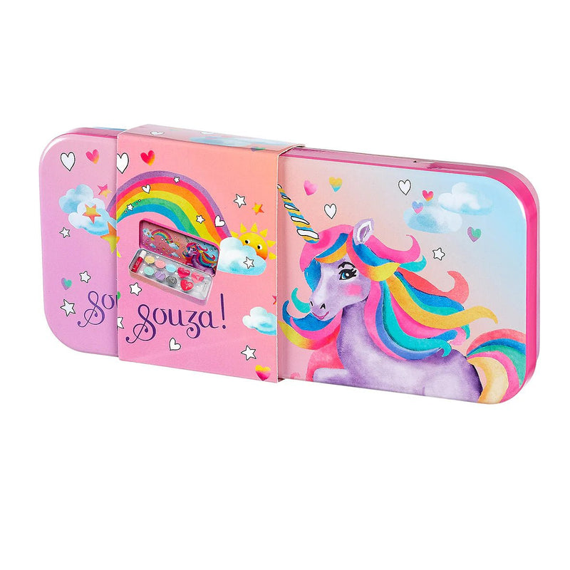 Beauty set Unicorn - Oogschaduw & lipgloss, roze, blauw, paars - Kinderschmink en tattoos Souza for kids - In den Olifant