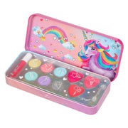 Beauty set Unicorn - Oogschaduw & lipgloss, roze, blauw, paars - Kinderschmink en tattoos Souza for kids - In den Olifant