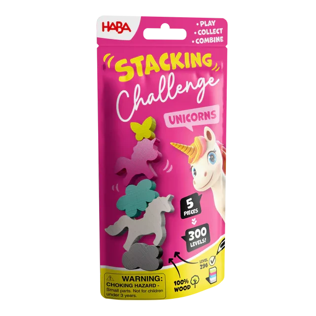 Behendigheidsspel Stacking Challenge - Unicorns - Behendigheidspellen Haba - In den Olifant