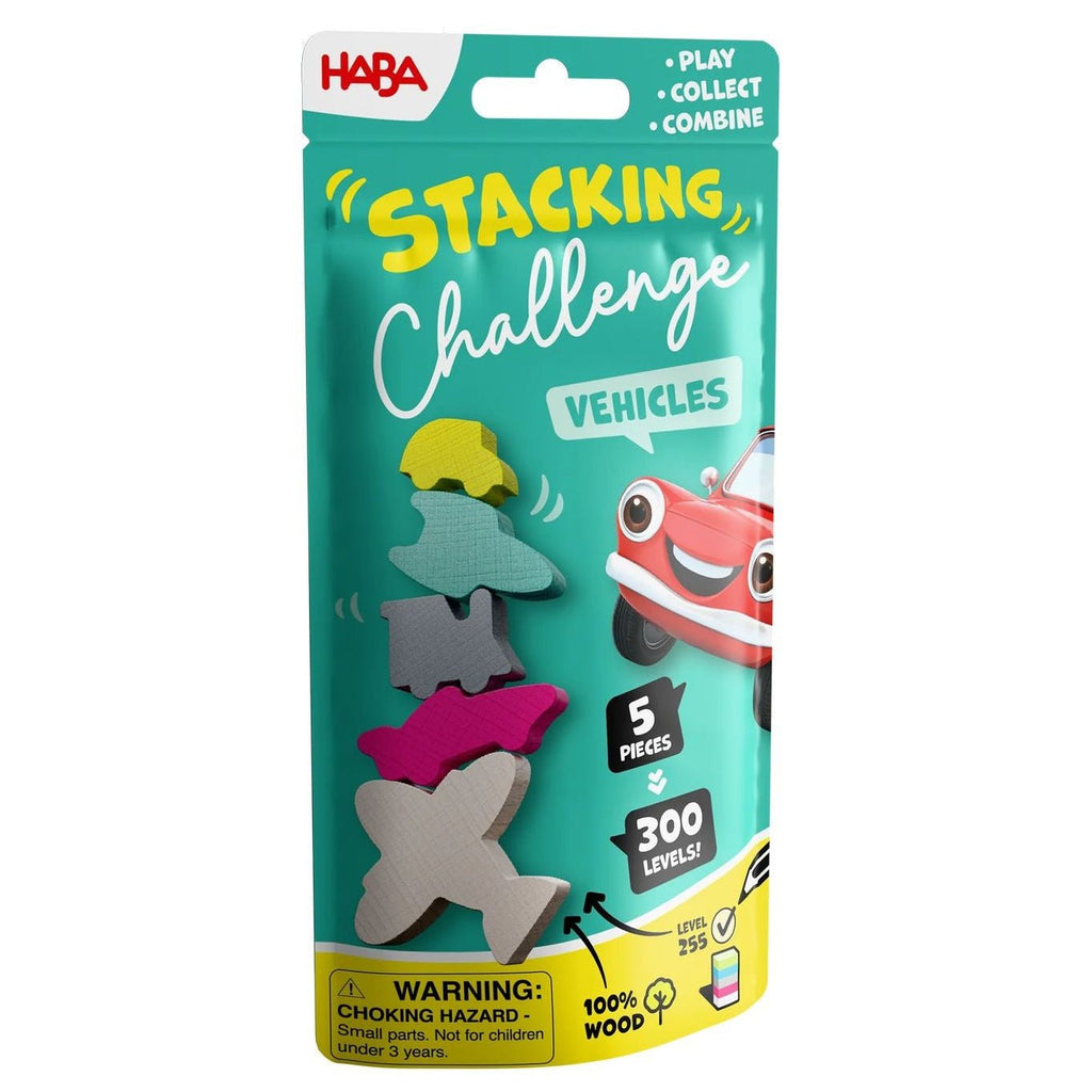 Behendigheidsspel Stacking Challenge - Vehicles - Behendigheidspellen Haba - In den Olifant