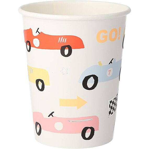 Bekers Race Car Cups - Set Van 8 - Feestbekers Meri Meri - In den Olifant