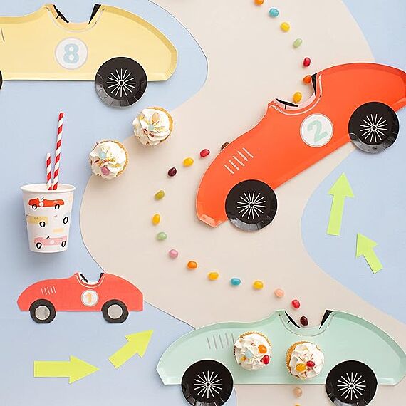 Bekers Race Car Cups - Set Van 8 - Feestbekers Meri Meri - In den Olifant