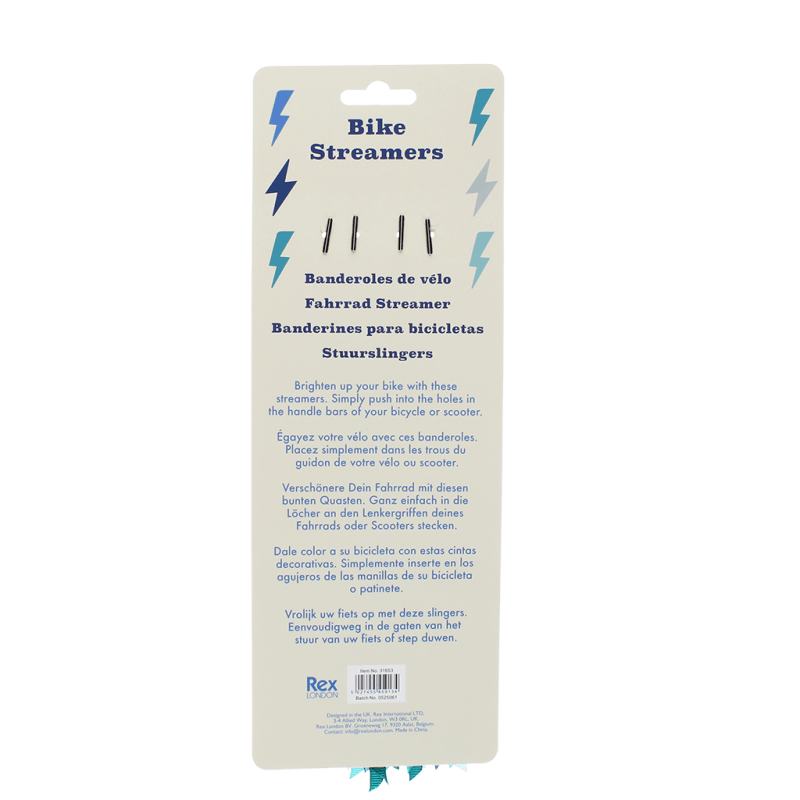 Bicycle streamers - Blue Bike Streamers - Fietsaccessoires REX London - In den Olifant