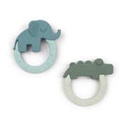 Bijtringen Deer friends Green/Blue - set van 2 - Bijtspeelgoed Done by Deer - In den Olifant