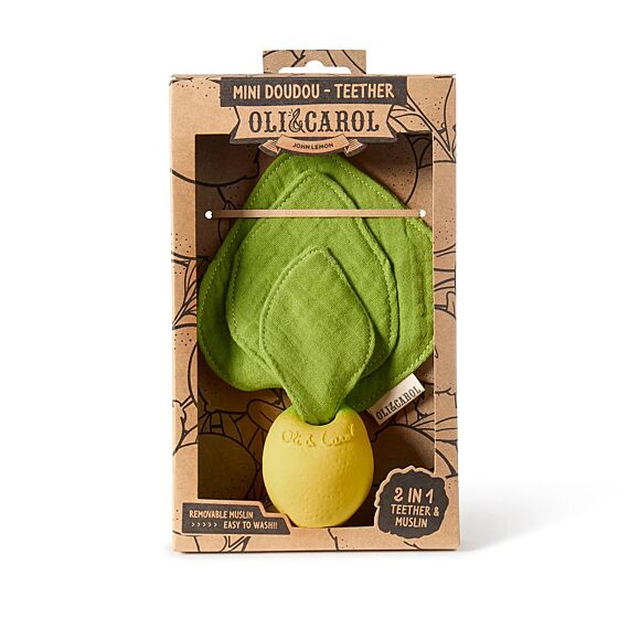 Bijtspeeltje Met Mini Knuffeldoekje | Lemon Mini Doudou - Teether - Bijtspeelgoed Oli&Carol - In den Olifant