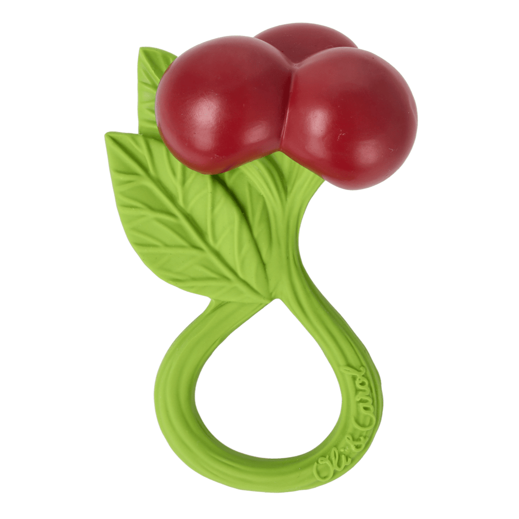 Bijtspeeltje Rammelaar - Cherry Rattle Toy - Rammelaars Oli&Carol - In den Olifant