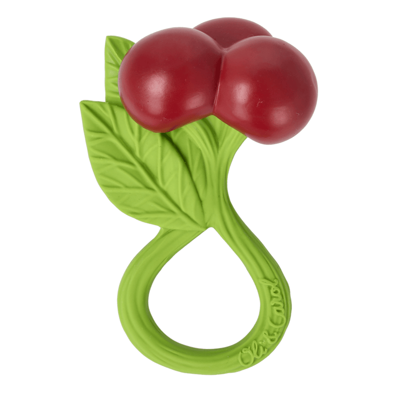 Bijtspeeltje Rammelaar - Cherry Rattle Toy - Rammelaars Oli&Carol - In den Olifant