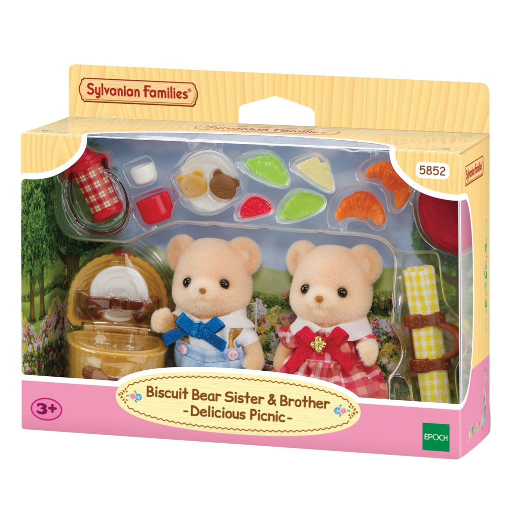Biscuit beer Zus & Broer Picknick set - met 2 figuurtjes - Speelsets Sylvanian Families - In den Olifant