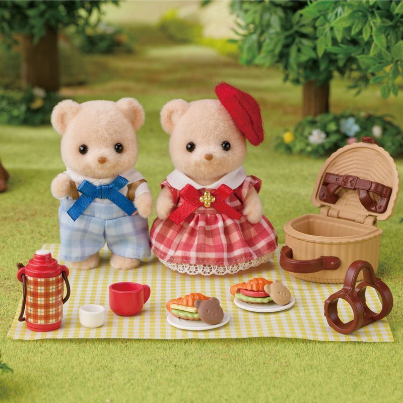Biscuit beer Zus & Broer Picknick set - met 2 figuurtjes - Speelsets Sylvanian Families - In den Olifant