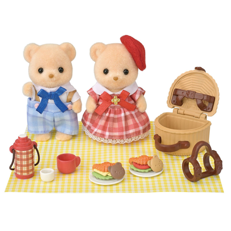 Biscuit beer Zus & Broer Picknick set - met 2 figuurtjes - Speelsets Sylvanian Families - In den Olifant