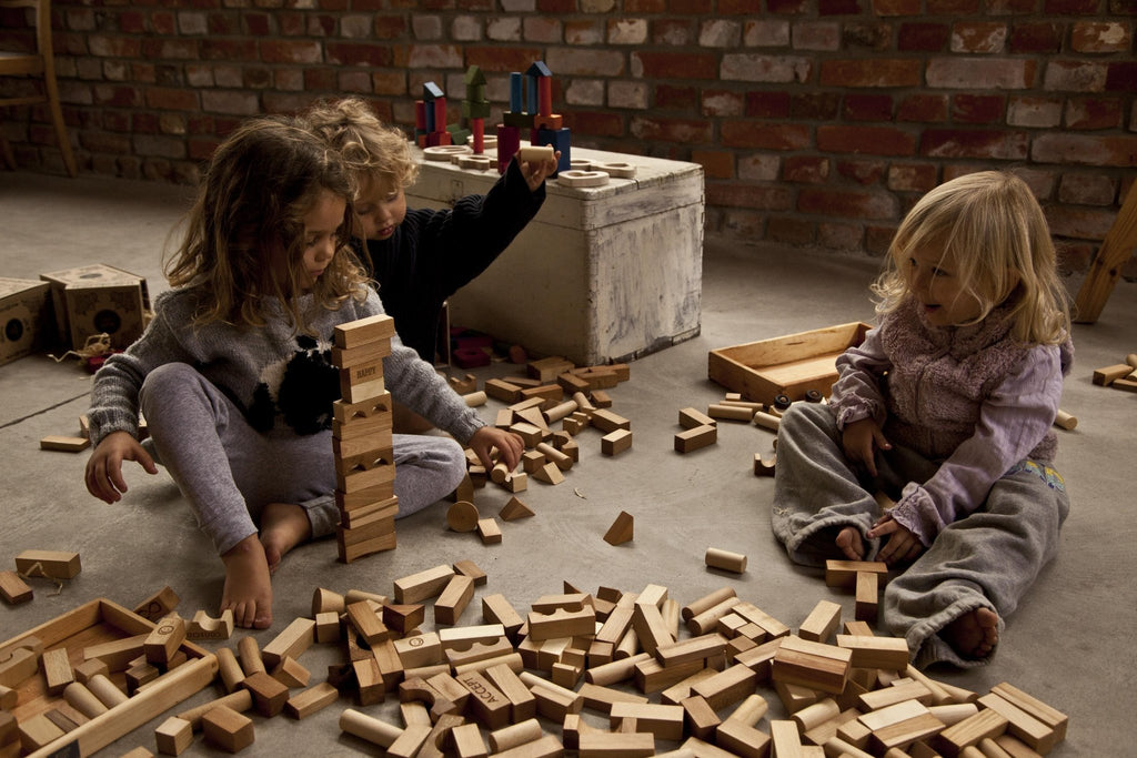 Blokkendoos Natural Blocks In Tray - 30 pcs - Houten blokken Wooden Story - In den Olifant