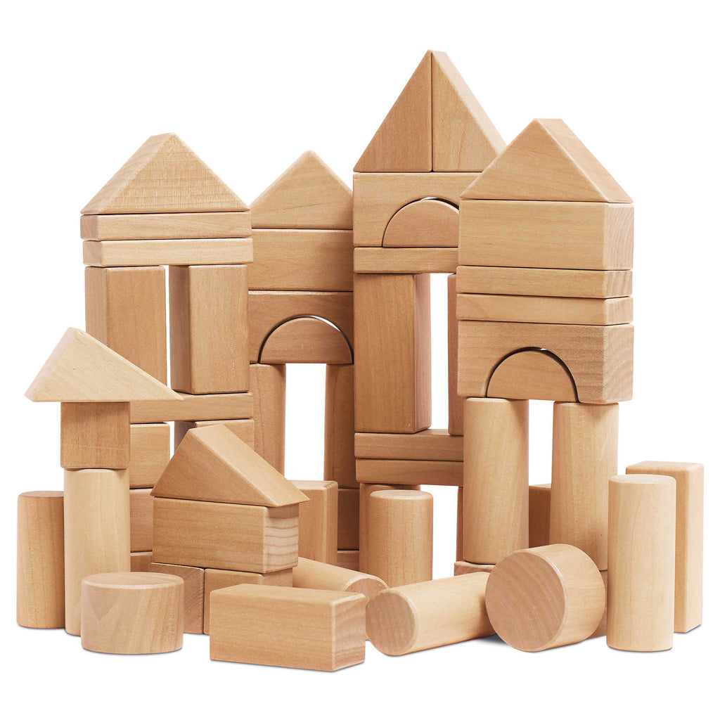 Blokkenset Naturel Hout - set van 60 - Houten blokken Le Toy Van - In den Olifant