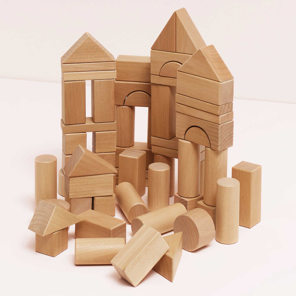 Blokkenset Naturel Hout - set van 60 - Houten blokken Le Toy Van - In den Olifant