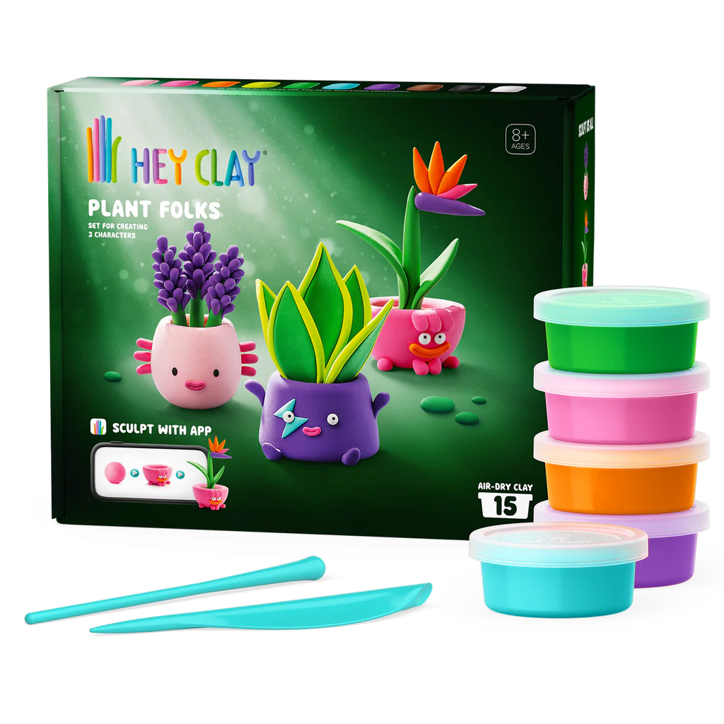 Boetseerset Plant Folks - 15 potjes - Boetseren Hey Clay - In den Olifant