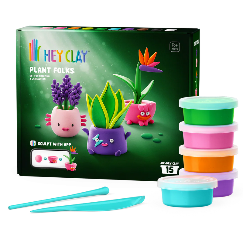 Boetseerset Plant Folks - 15 potjes - Boetseren Hey Clay - In den Olifant