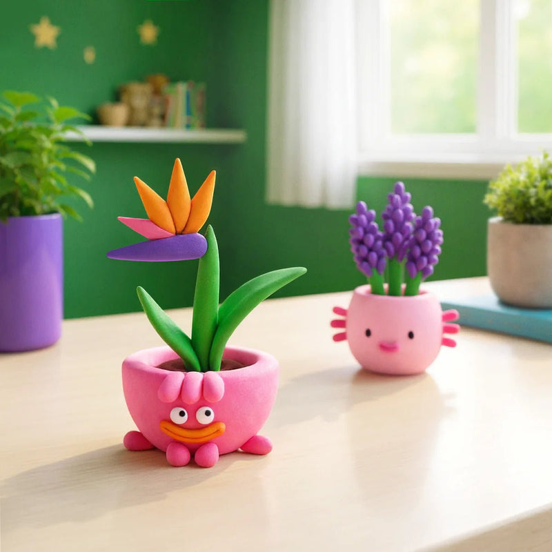 Boetseerset Plant Folks - 15 potjes - Boetseren Hey Clay - In den Olifant
