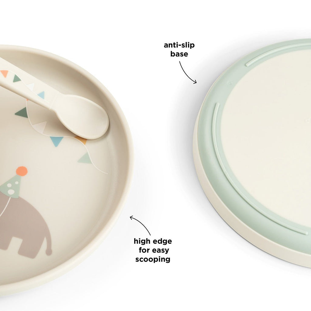 Bord met anti - slip rand - Foodie plate Celebration Sand - Aan tafel Done by Deer - In den Olifant