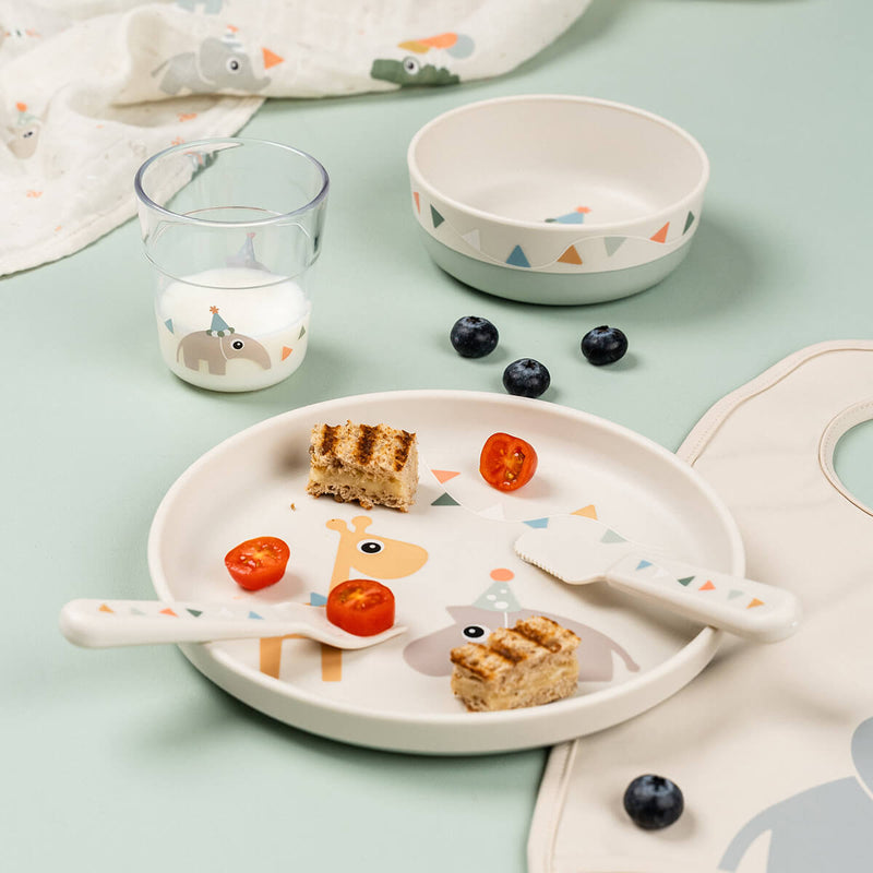 Bord met anti - slip rand - Foodie plate Celebration Sand - Aan tafel Done by Deer - In den Olifant