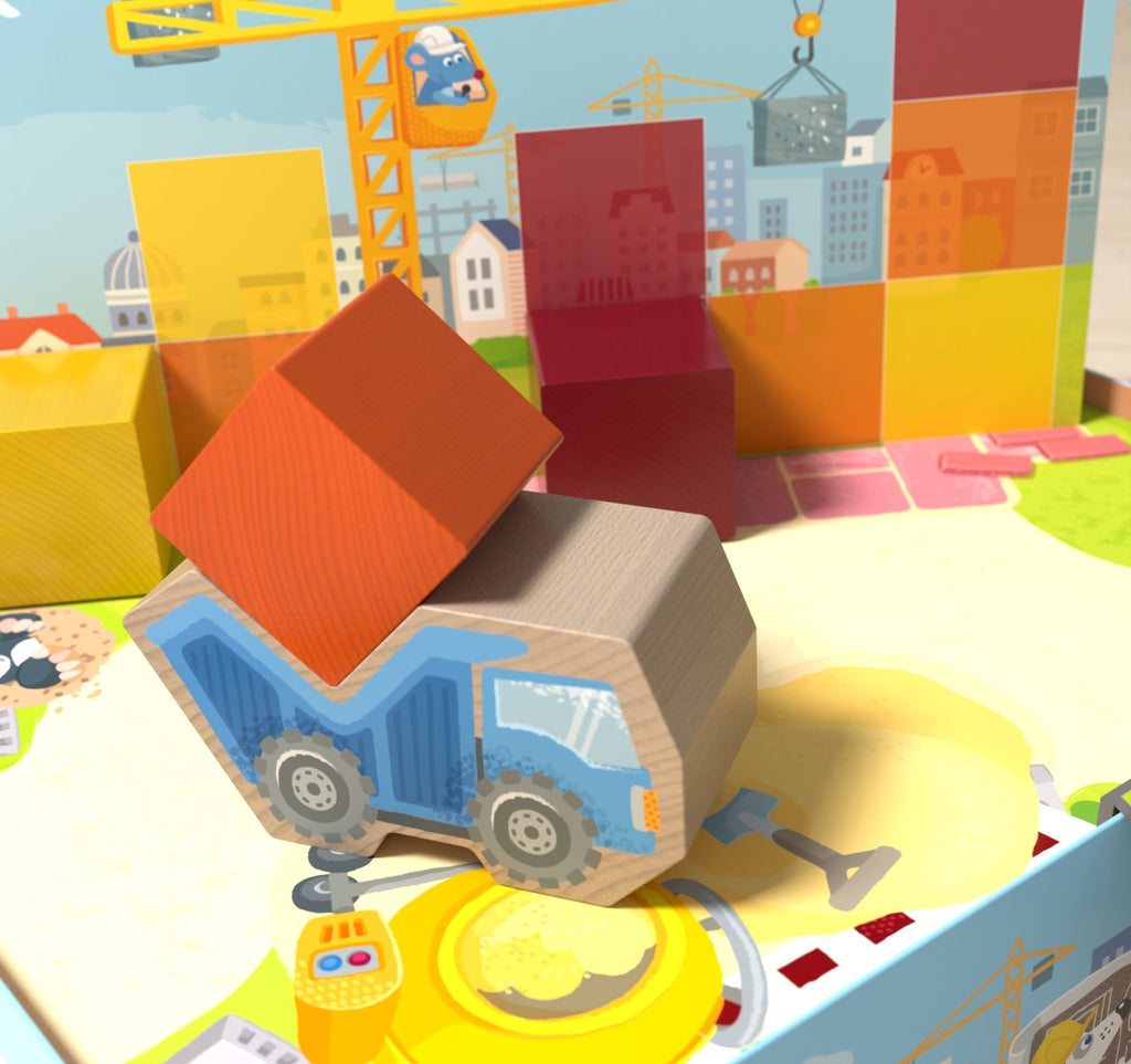 Bordspel Mijn Eerste Spellen - Block by Block - Coöperatieve gezelschapsspellen Haba - In den Olifant