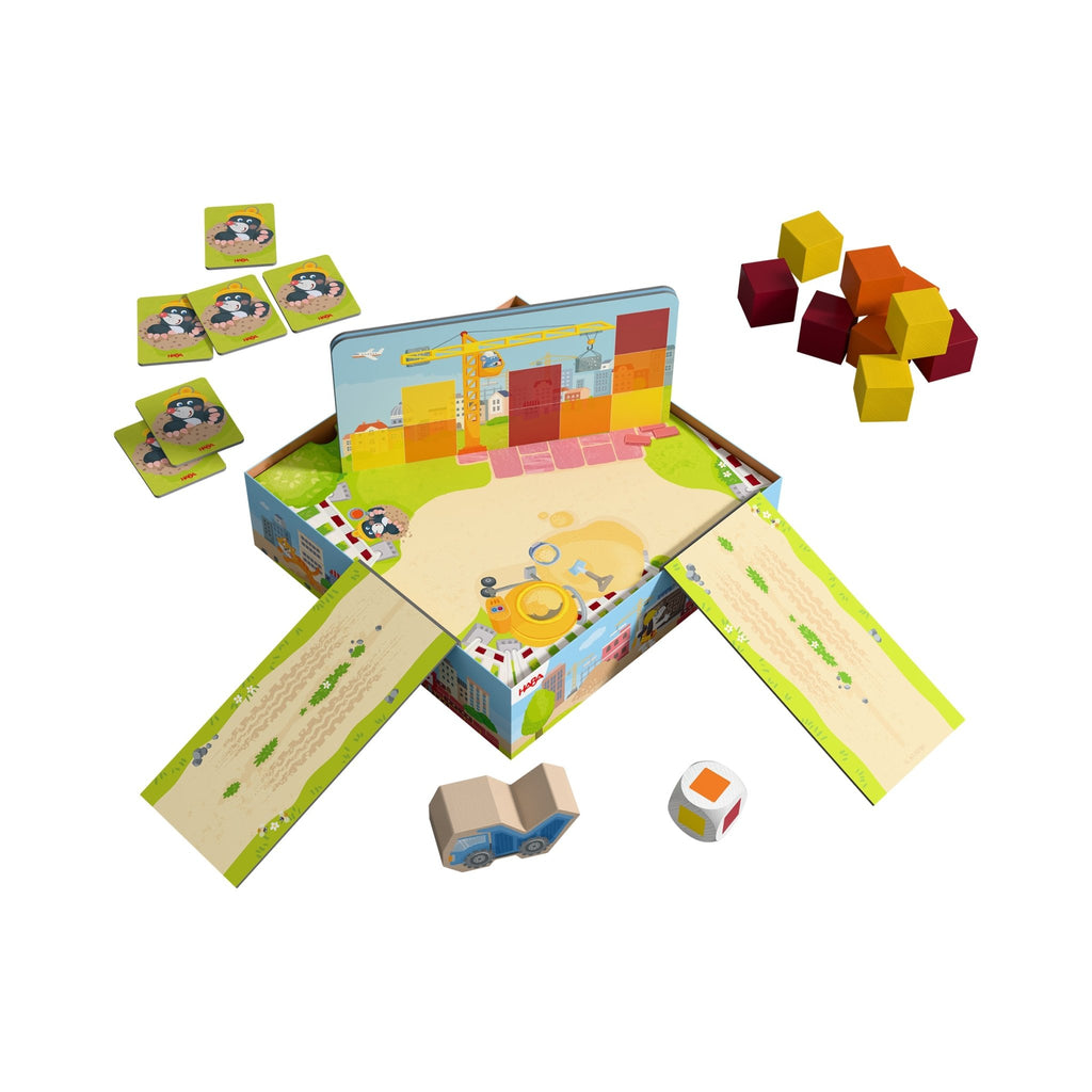 Bordspel Mijn Eerste Spellen - Block by Block - Coöperatieve gezelschapsspellen Haba - In den Olifant