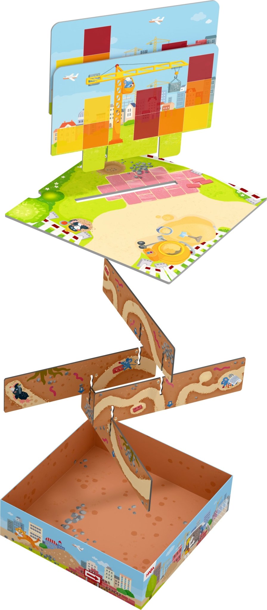 Bordspel Mijn Eerste Spellen - Block by Block - Coöperatieve gezelschapsspellen Haba - In den Olifant