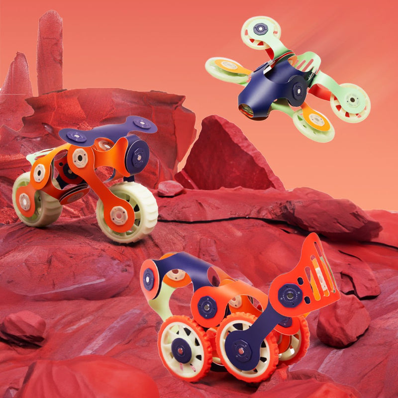 Bouwset met magneten Mars Rovers - Magnetische bouwspeelgoed Clixo - In den Olifant