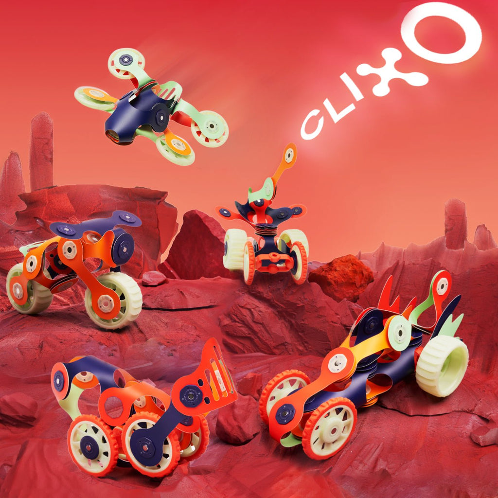 Bouwset met magneten Mars Rovers - Magnetische bouwspeelgoed Clixo - In den Olifant