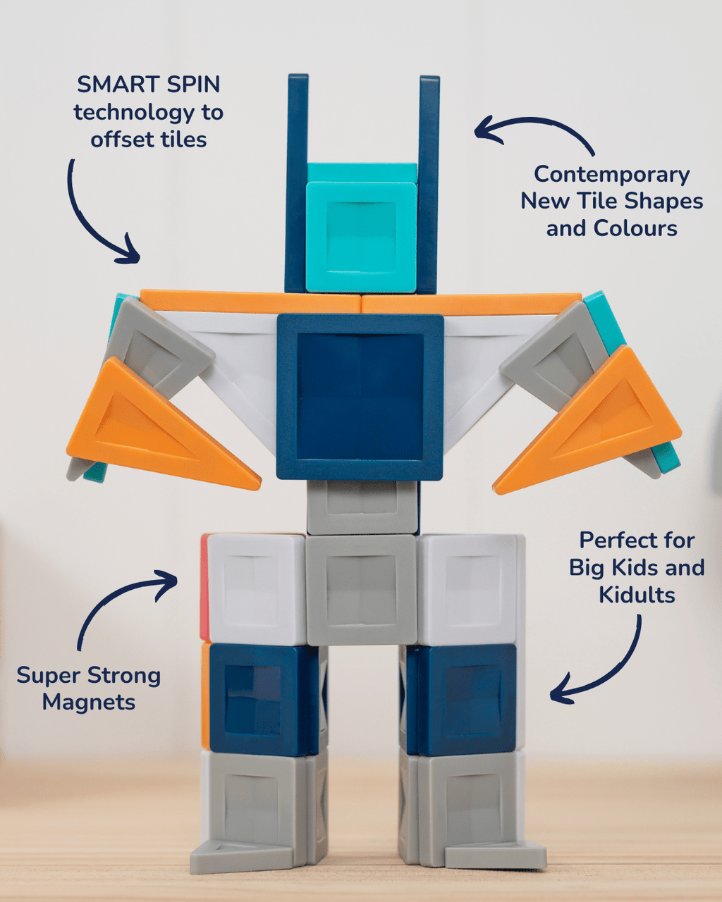 Bouwset met magneten PRO Constructor Set van 70 - Magnetische bouwspeelgoed Connetix - In den Olifant