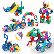 Bouwset met magneten Wheel Creator Pack - 72 onderdelen - Magnetische bouwspeelgoed Clixo - In den Olifant