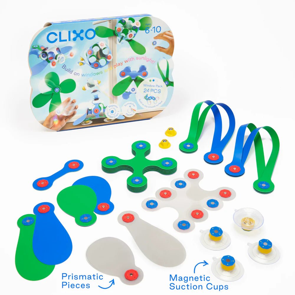 Bouwset met magneten Window Pack - 24 onderdelen - Magnetische bouwspeelgoed Clixo - In den Olifant