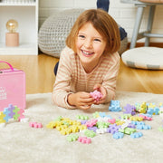 Bouwstenen Plus-Plus BIG Metal Suitcase Pastel - 70 stuks - Bouwsets Plus-Plus - In den Olifant