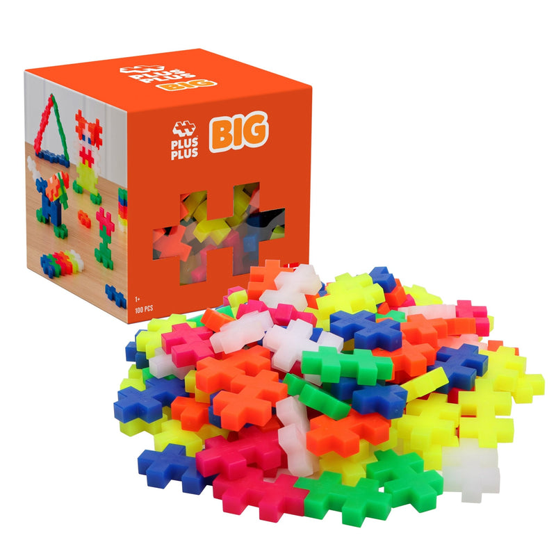 Bouwstenen Plus - Plus BIG Neon - 100 stuks - Bouwsets Plus - Plus - In den Olifant