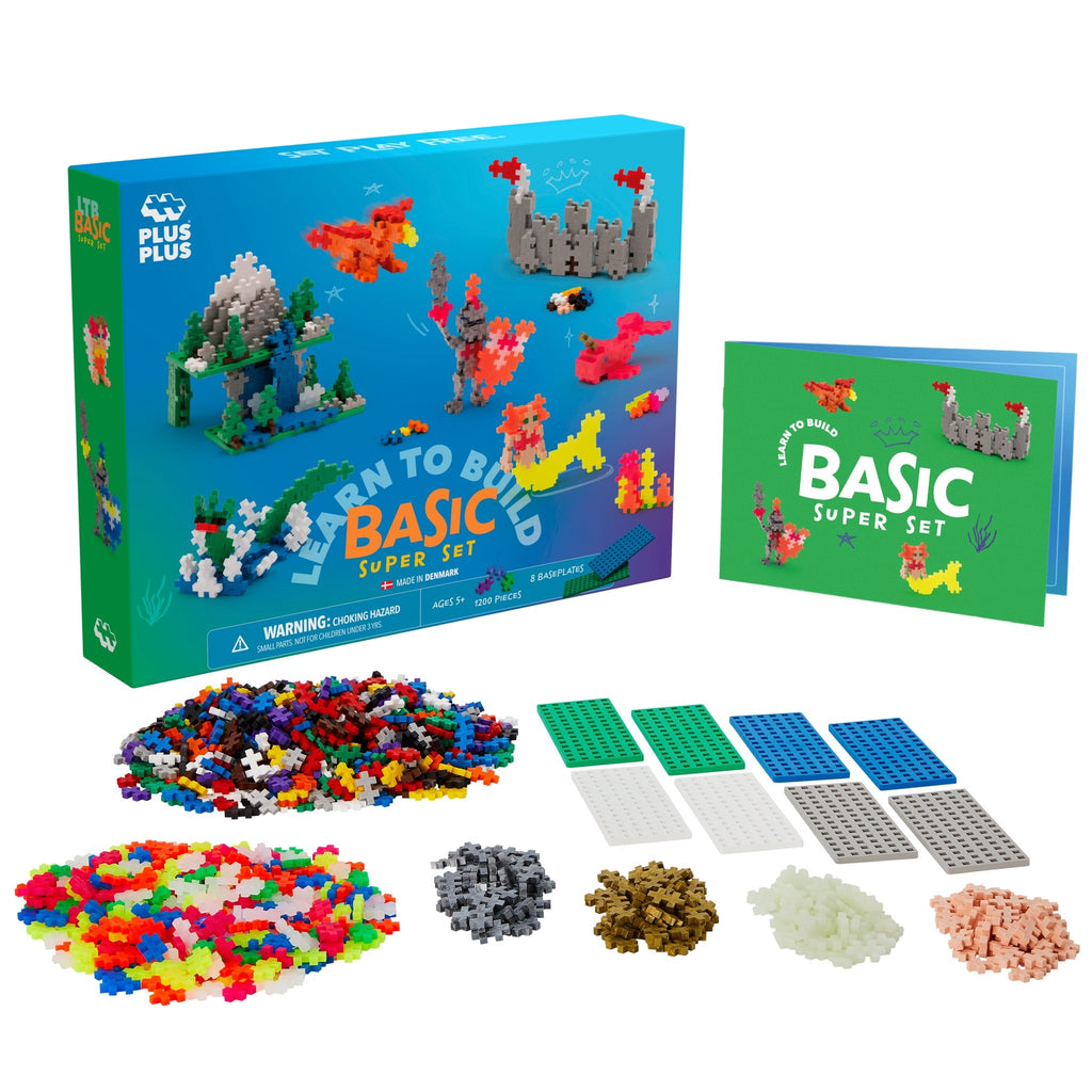 Bouwstenen Plus-Plus Learn to Build Basic Super Set - 1200 stuks - Bouwsets Plus-Plus - In den Olifant