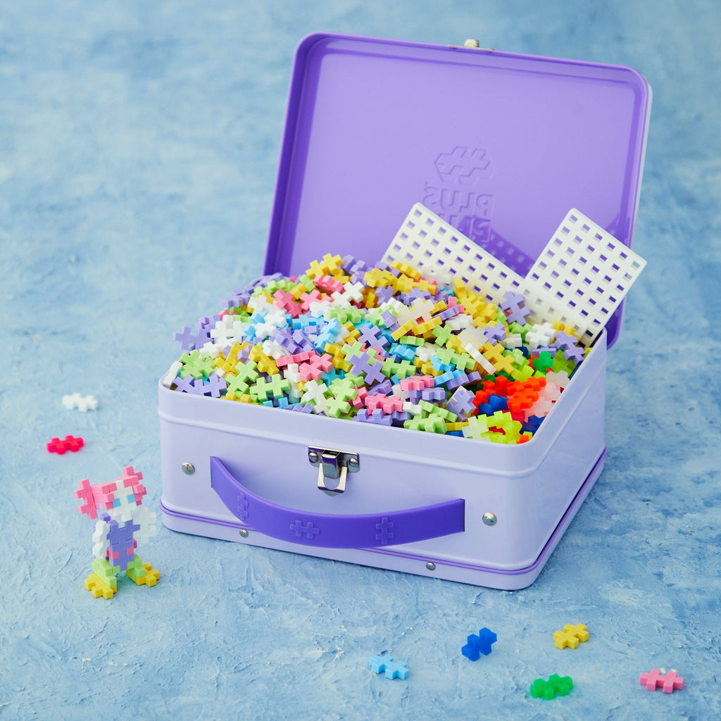 Bouwstenen Plus-Plus Metal Suitcase Pastel - 600 stuks - Bouwsets Plus-Plus - In den Olifant