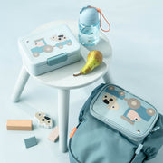 Brooddoos met vakverdeling - Tiny farm Blue - Lunchboxen en snackdoosjes Done by Deer - In den Olifant