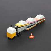 Car Transporter (K201) 36,2X4,6X8,4Cm, Wooden Diecast, - Speelvoertuigen Candycar - In den Olifant