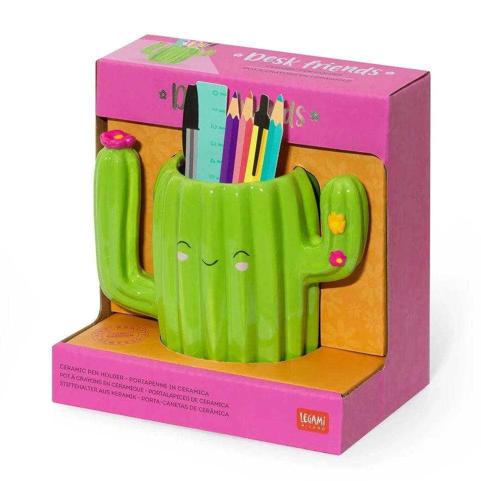 Ceramic Pen Holder - Desk Friends - Cactus - Opbergers Legami - In den Olifant