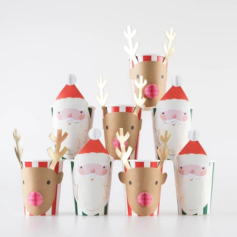 Feestbekers Christmas Honeycomb Cups - set van 8