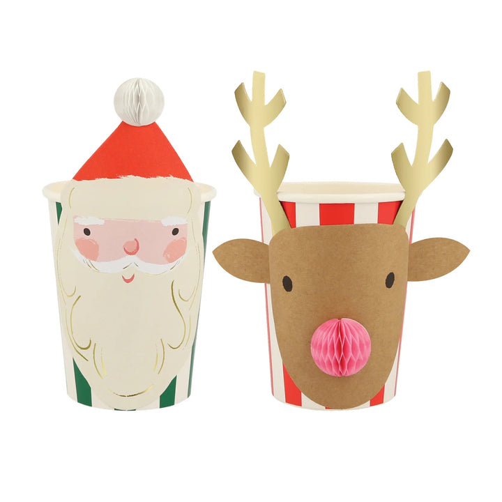 Feestbekers Christmas Honeycomb Cups - set van 8