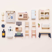 Complete houten meubelset voor het poppenhuis - Poppenhuismeubels en accessoires Le Toy Van - In den Olifant