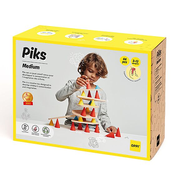 Constructiespeelgoed Piks Medium | Set Van 44 - Open ended speelgoed Oppi - In den Olifant