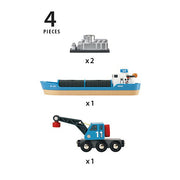 Containerschip Met Kraanwagen - Treinsporen en accessoires Brio - In den Olifant