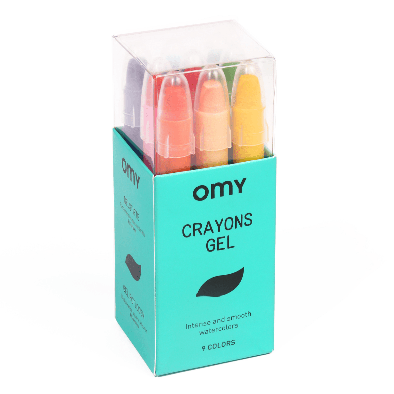 Crayons Gel - set van 9 - Kleuren en tekenen Omy - In den Olifant