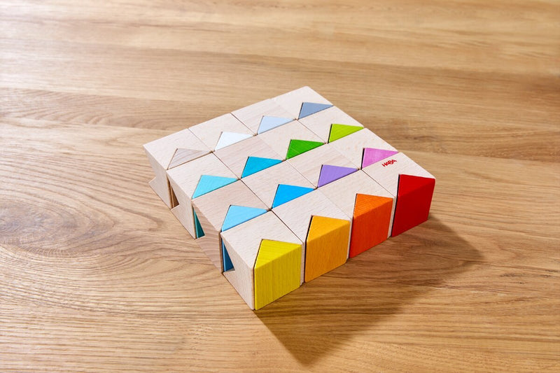 Creatieve bouwstenen Kleurrijke Speelzijdigheid - set van 42 - Houten blokken Haba - In den Olifant