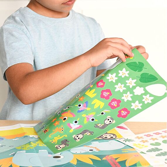 Creatieve Poster + 150 Stickers Jungle | 3 - 10 Jaar - Stickers en stickersets Poppik - In den Olifant